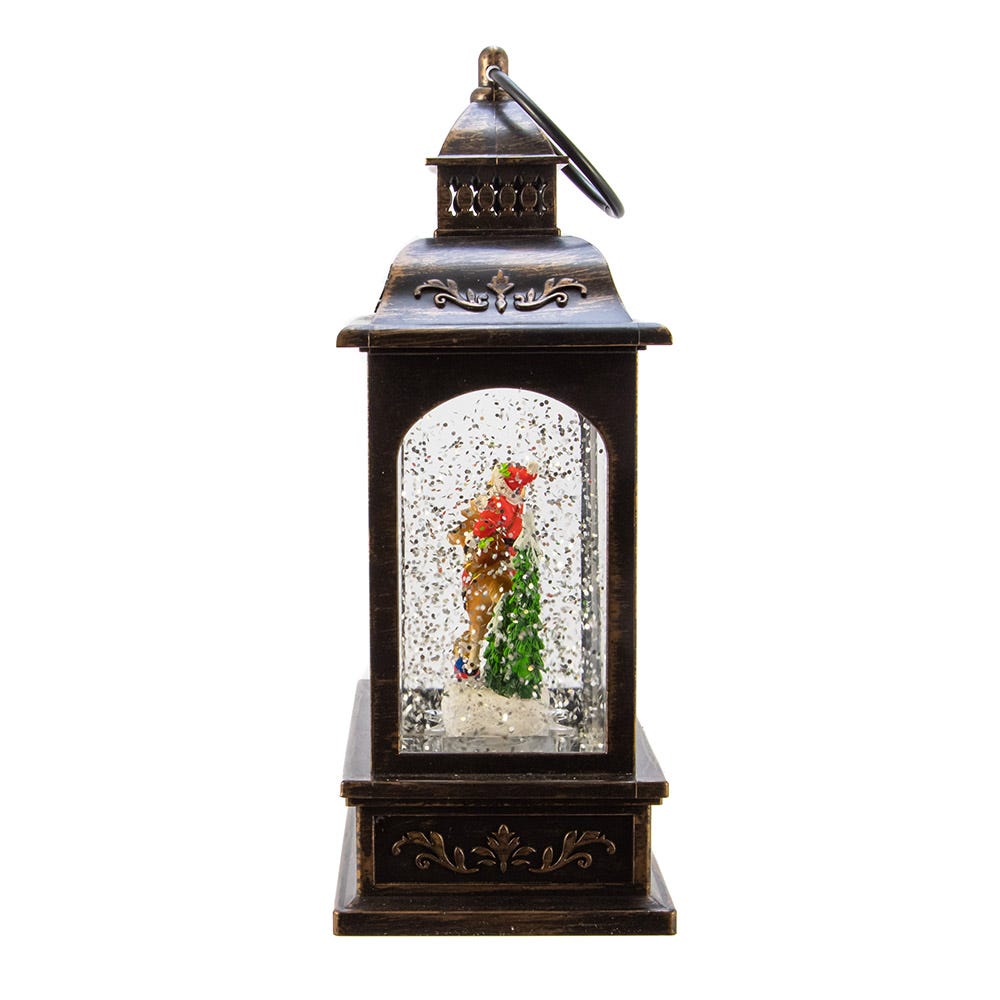 Kurt Adler 9-Inch LED Santa Lantern with Motion